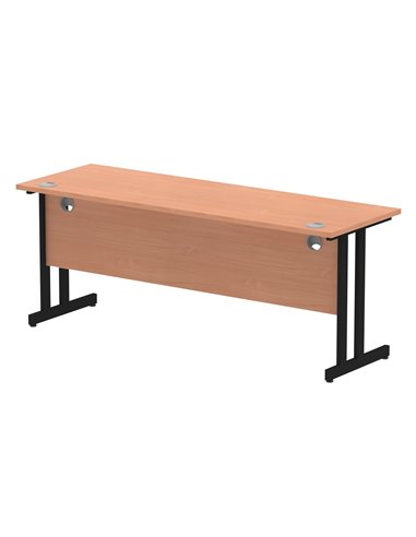 Dynamic Impulse 1800 x 600mm Straight Office Desk Beech Top Black Cantilever Leg MI003220