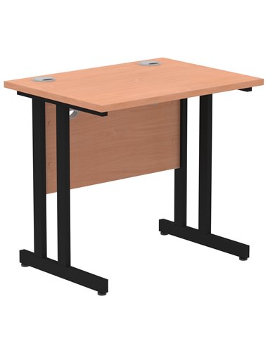 Dynamic Impulse 800 x 600mm Straight Office Desk Beech Top Black Cantilever Leg MI003221
