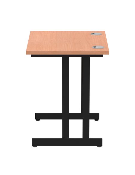 Dynamic Impulse 800 x 600mm Straight Office Desk Beech Top Black Cantilever Leg MI003221 - pic 77221 | FastDaddyshop