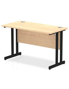 Dynamic Impulse 1200 x 600mm Straight Office Desk Maple Top Black Cantilever Leg MI003226