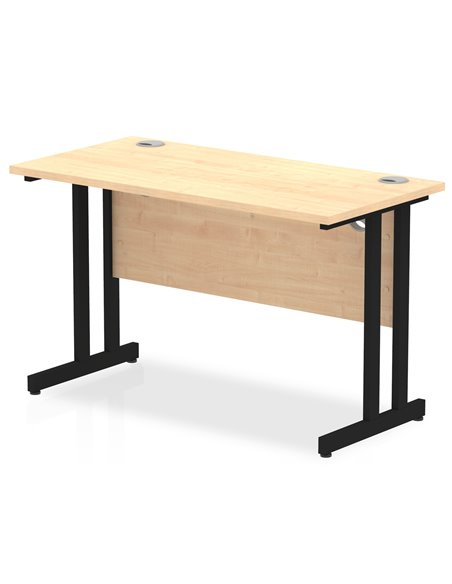 Dynamic Impulse 1200 x 600mm Straight Office Desk Maple Top Black Cantilever Leg MI003226 - pic 77223 | FastDaddyshop