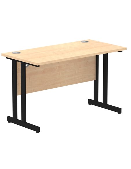 Dynamic Impulse 1200 x 600mm Straight Office Desk Maple Top Black Cantilever Leg MI003226 - pic 77225 | FastDaddyshop