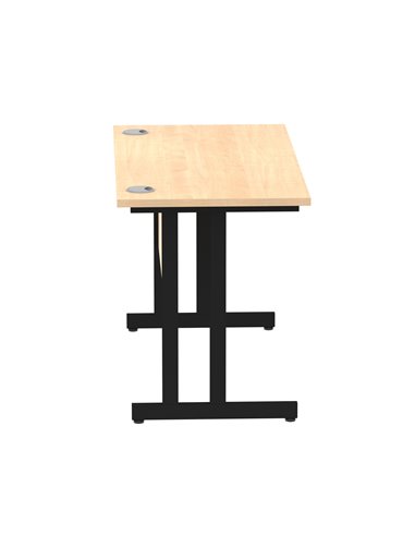 Dynamic Impulse 1200 x 600mm Straight Office Desk Maple Top Black Cantilever Leg MI003226