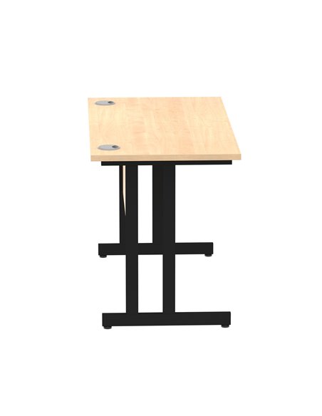 Dynamic Impulse 1200 x 600mm Straight Office Desk Maple Top Black Cantilever Leg MI003226 - pic 77226 | FastDaddyshop