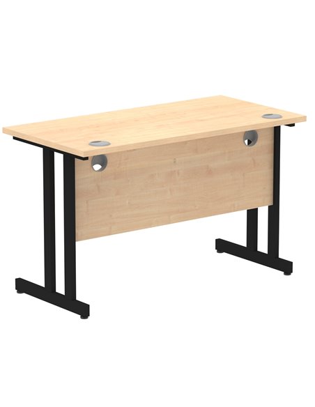 Dynamic Impulse 1200 x 600mm Straight Office Desk Maple Top Black Cantilever Leg MI003226 - pic 77229 | FastDaddyshop