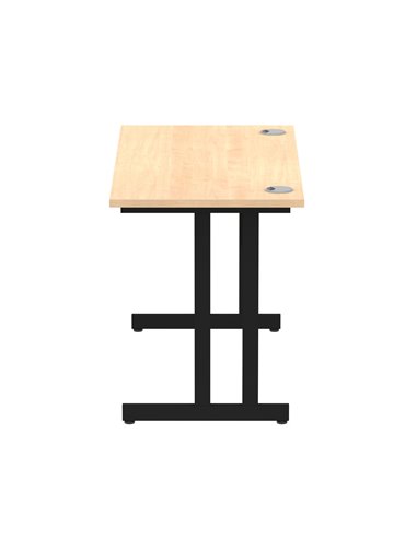 Dynamic Impulse 1200 x 600mm Straight Office Desk Maple Top Black Cantilever Leg MI003226