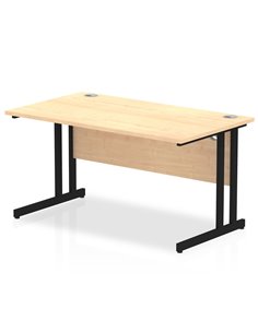 Dynamic Impulse 1400 x 800mm Straight Office Desk Maple Top Black Cantilever Leg MI003228