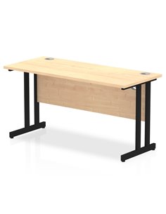 Dynamic Impulse 1400 x 600mm Straight Office Desk Maple Top Black Cantilever Leg MI003232