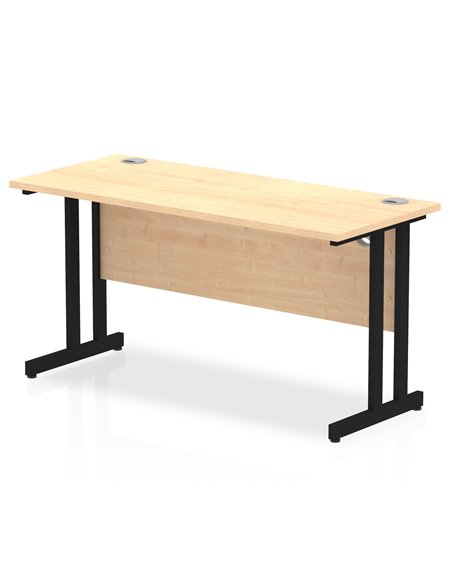 Dynamic Impulse 1400 x 600mm Straight Office Desk Maple Top Black Cantilever Leg MI003232 - pic 77232 | FastDaddyshop