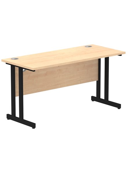 Dynamic Impulse 1400 x 600mm Straight Office Desk Maple Top Black Cantilever Leg MI003232 - pic 77234 | FastDaddyshop