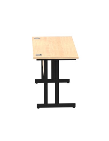 Dynamic Impulse 1400 x 600mm Straight Office Desk Maple Top Black Cantilever Leg MI003232