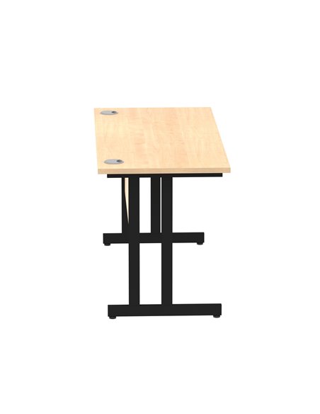 Dynamic Impulse 1400 x 600mm Straight Office Desk Maple Top Black Cantilever Leg MI003232 - pic 77235 | FastDaddyshop