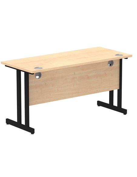 Dynamic Impulse 1400 x 600mm Straight Office Desk Maple Top Black Cantilever Leg MI003232 - pic 77238 | FastDaddyshop