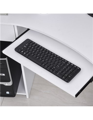 HOMCOM L-Shaped Corner Computer Desk w/ 2 Shelves Wide Worktop Keyboard Tray Drawer & CPU Stand Home Office Study Bedroom Furnit