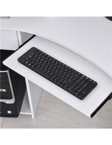 HOMCOM L-Shaped Corner Computer Desk w/ 2 Shelves Wide Worktop Keyboard Tray Drawer & CPU Stand Home Office Study Bedroom Furnit - pic 7724 | FastDaddyshop