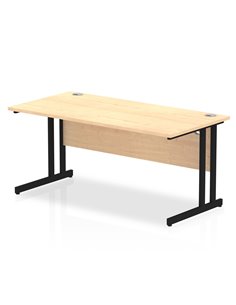 Dynamic Impulse 1600 x 800mm Straight Office Desk Maple Top Black Cantilever Leg MI003234
