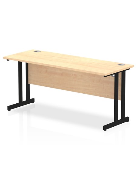 Dynamic Impulse 1600 x 600mm Straight Office Desk Maple Top Black Cantilever Leg MI003241 - pic 77241 | FastDaddyshop