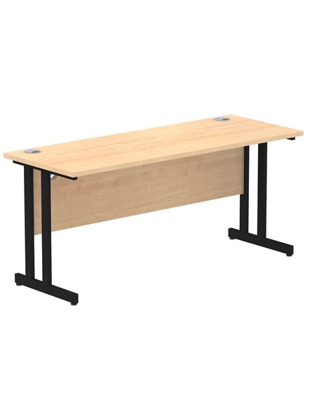 Dynamic Impulse 1600 x 600mm Straight Office Desk Maple Top Black Cantilever Leg MI003241 - pic 77243 | FastDaddyshop