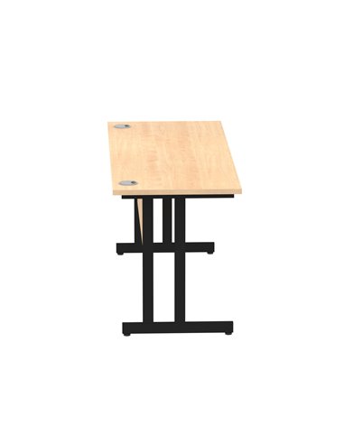 Dynamic Impulse 1600 x 600mm Straight Office Desk Maple Top Black Cantilever Leg MI003241
