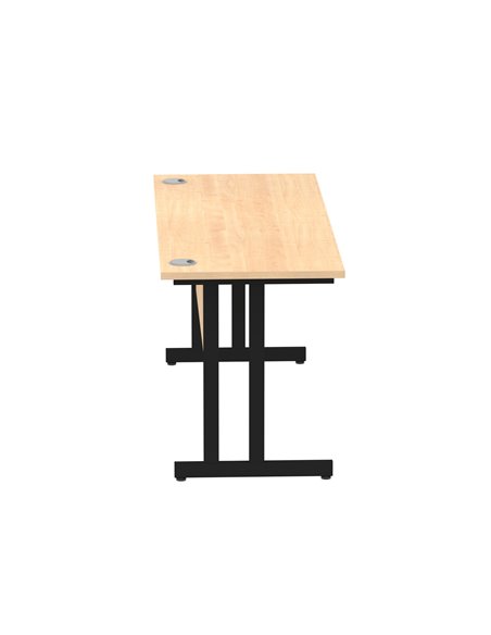Dynamic Impulse 1600 x 600mm Straight Office Desk Maple Top Black Cantilever Leg MI003241 - pic 77244 | FastDaddyshop