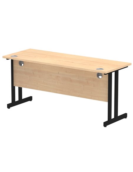 Dynamic Impulse 1600 x 600mm Straight Office Desk Maple Top Black Cantilever Leg MI003241 - pic 77245 | FastDaddyshop