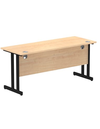 Dynamic Impulse 1600 x 600mm Straight Office Desk Maple Top Black Cantilever Leg MI003241