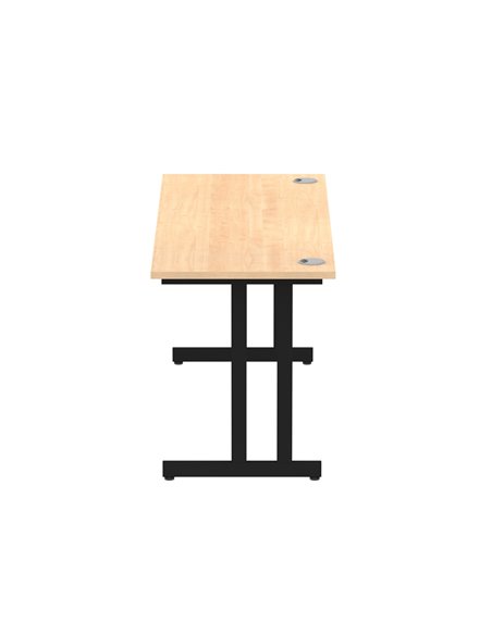 Dynamic Impulse 1600 x 600mm Straight Office Desk Maple Top Black Cantilever Leg MI003241 - pic 77248 | FastDaddyshop