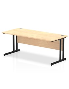 Dynamic Impulse 1800 x 800mm Straight Office Desk Maple Top Black Cantilever Leg MI003243