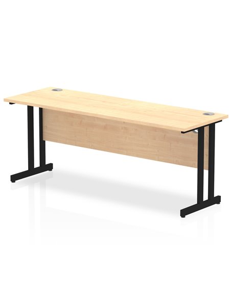 Dynamic Impulse 1800 x 600mm Straight Office Desk Maple Top Black Cantilever Leg MI003250 - pic 77250 | FastDaddyshop