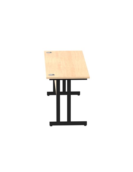 Dynamic Impulse 1800 x 600mm Straight Office Desk Maple Top Black Cantilever Leg MI003250 - pic 77253 | FastDaddyshop