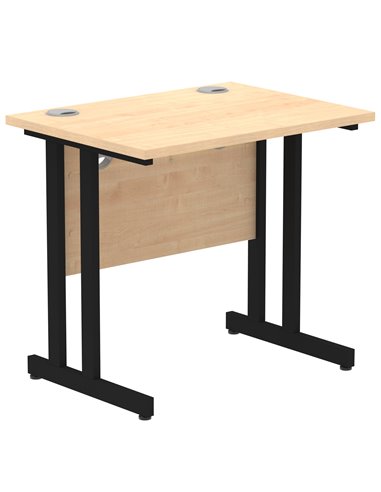 Dynamic Impulse 800 x 600mm Straight Office Desk Maple Top Black Cantilever Leg MI003251