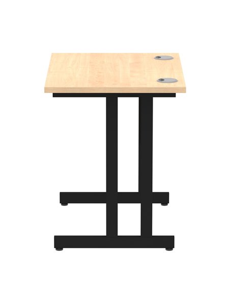 Dynamic Impulse 800 x 600mm Straight Office Desk Maple Top Black Cantilever Leg MI003251 - pic 77265 | FastDaddyshop