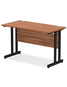 Dynamic Impulse 1200 x 600mm Straight Office Desk Walnut Top Black Cantilever Leg MI003256