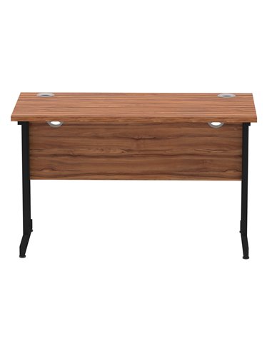 Dynamic Impulse 1200 x 600mm Straight Office Desk Walnut Top Black Cantilever Leg MI003256