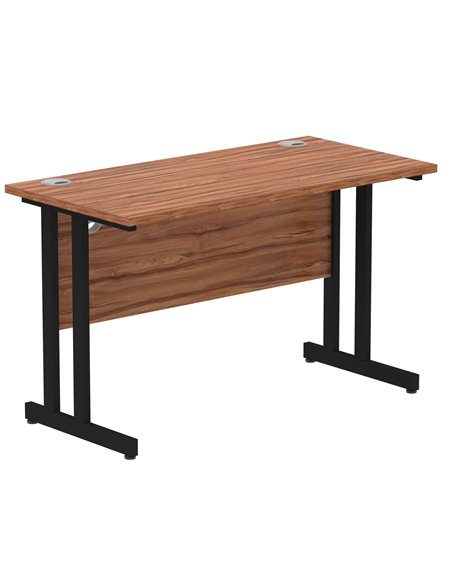 Dynamic Impulse 1200 x 600mm Straight Office Desk Walnut Top Black Cantilever Leg MI003256 - pic 77269 | FastDaddyshop