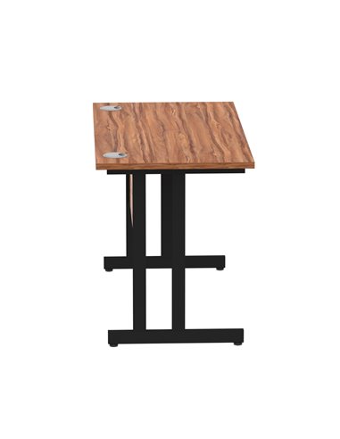 Dynamic Impulse 1200 x 600mm Straight Office Desk Walnut Top Black Cantilever Leg MI003256