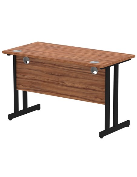 Dynamic Impulse 1200 x 600mm Straight Office Desk Walnut Top Black Cantilever Leg MI003256 - pic 77271 | FastDaddyshop