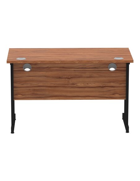 Dynamic Impulse 1200 x 600mm Straight Office Desk Walnut Top Black Cantilever Leg MI003256 - pic 77272 | FastDaddyshop