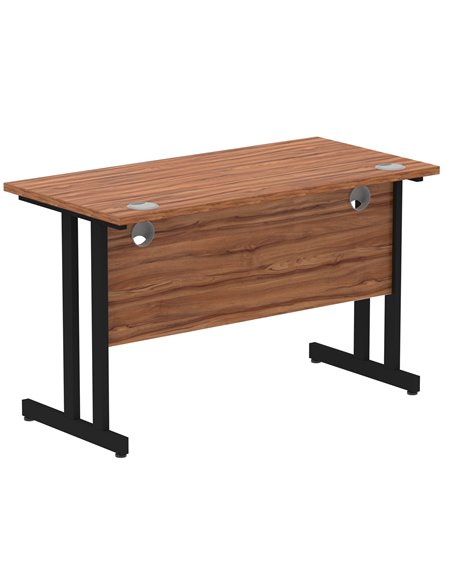 Dynamic Impulse 1200 x 600mm Straight Office Desk Walnut Top Black Cantilever Leg MI003256 - pic 77273 | FastDaddyshop