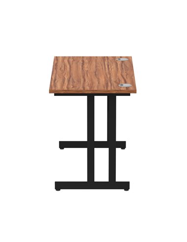 Dynamic Impulse 1200 x 600mm Straight Office Desk Walnut Top Black Cantilever Leg MI003256