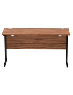 Dynamic Impulse 1400 x 600mm Straight Office Desk Walnut Top Black Cantilever Leg MI003262 2