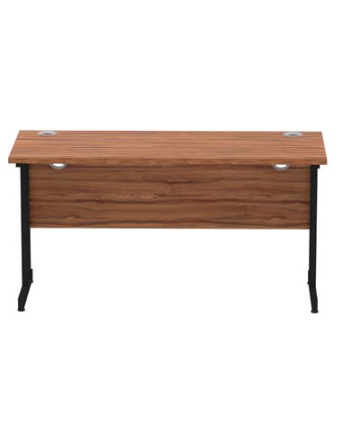 Dynamic Impulse 1400 x 600mm Straight Office Desk Walnut Top Black Cantilever Leg MI003262