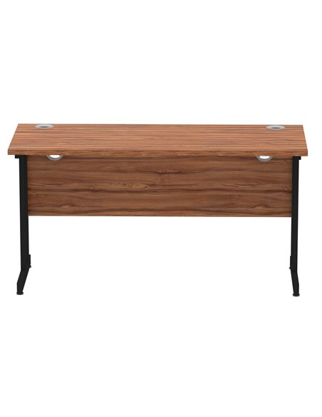 Dynamic Impulse 1400 x 600mm Straight Office Desk Walnut Top Black Cantilever Leg MI003262 - pic 77277 | FastDaddyshop