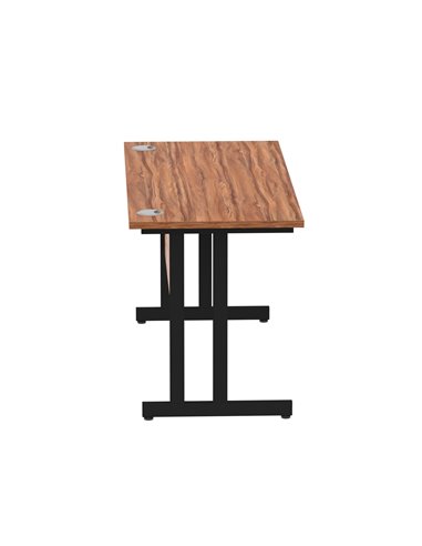 Dynamic Impulse 1400 x 600mm Straight Office Desk Walnut Top Black Cantilever Leg MI003262