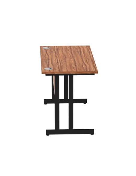 Dynamic Impulse 1400 x 600mm Straight Office Desk Walnut Top Black Cantilever Leg MI003262 - pic 77279 | FastDaddyshop