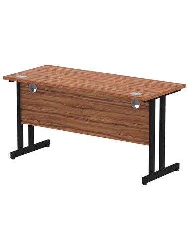 Dynamic Impulse 1400 x 600mm Straight Office Desk Walnut Top Black Cantilever Leg MI003262