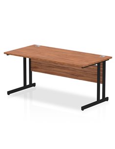 Dynamic Impulse 1600 x 800mm Straight Office Desk Walnut Top Black Cantilever Leg MI003264