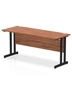Dynamic Impulse 1600 x 600mm Straight Office Desk Walnut Top Black Cantilever Leg MI003271