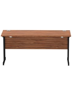 Dynamic Impulse 1600 x 600mm Straight Office Desk Walnut Top Black Cantilever Leg MI003271 2