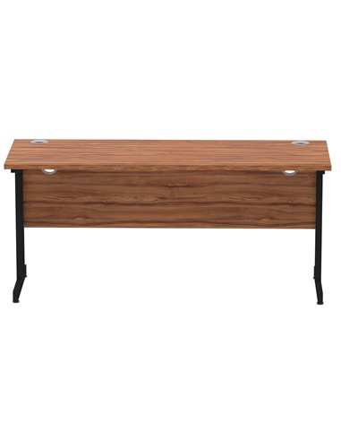Dynamic Impulse 1600 x 600mm Straight Office Desk Walnut Top Black Cantilever Leg MI003271